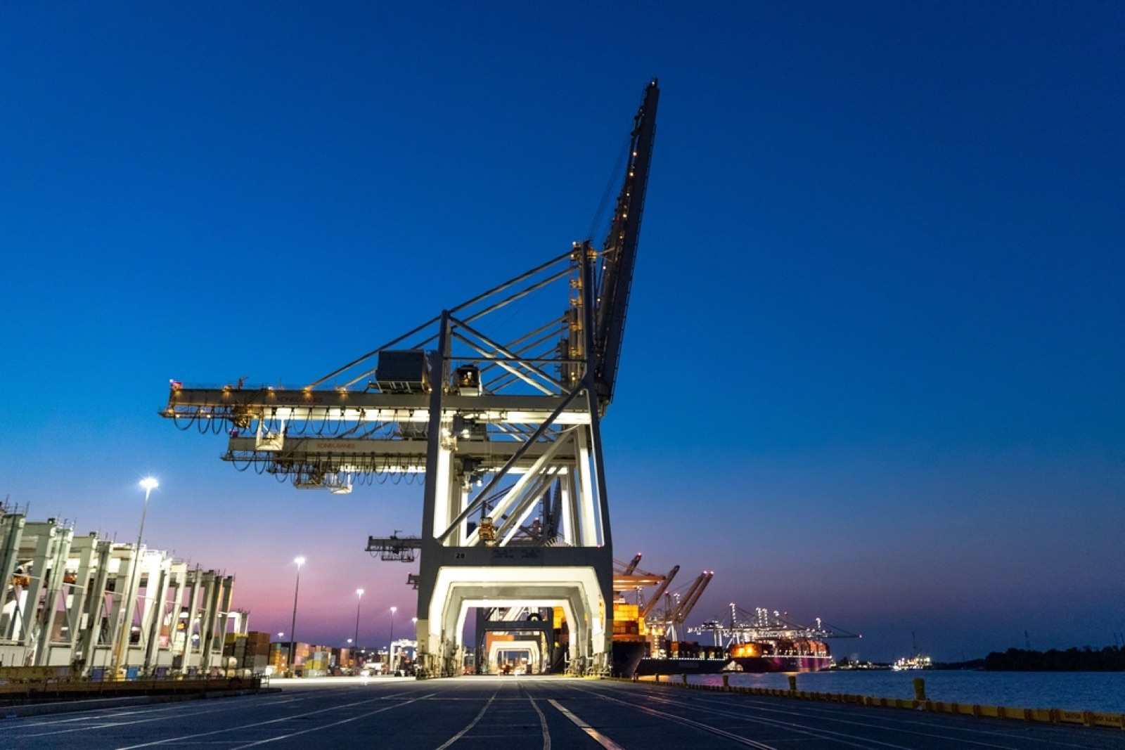 Container cranes at a Northwest port terminal